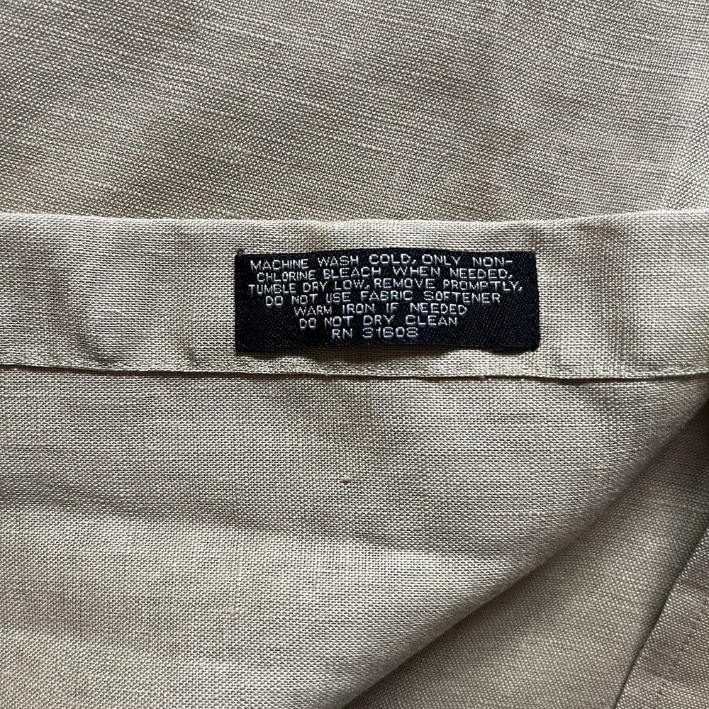 Jos A Bank 100% Linen Travelers Short Sleeve Button Shirt Men's Large - Beige - Picture 4 of 6